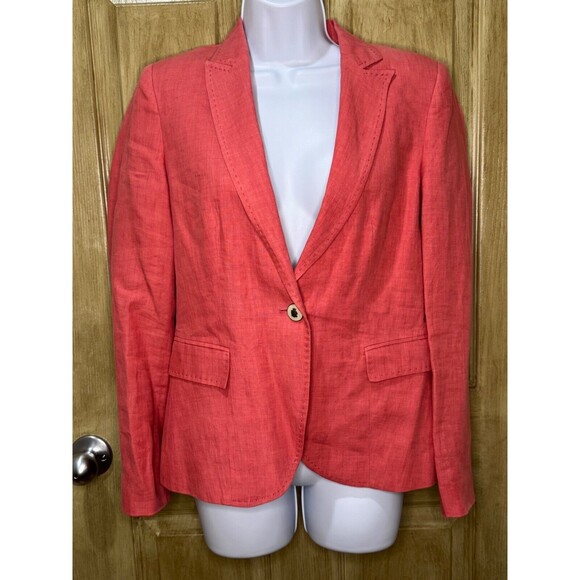 Women’s Zara Basic Coral Jacket Blazer Collared Long Sleeve Medium - Picture 1 of 7